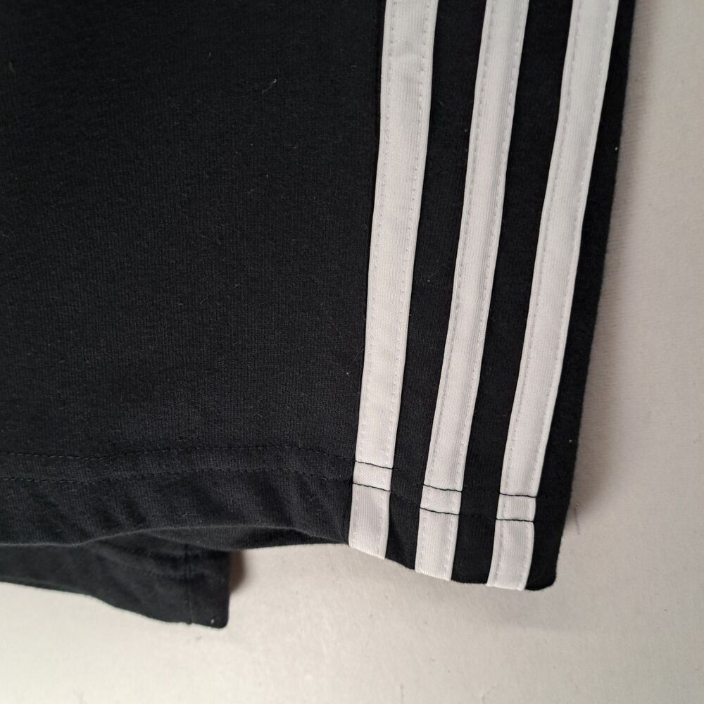 Adidas Track Pants Mens  XL Black  White 3 Stripes Warm Up Straight Leg Gym - Picture 5 of 10